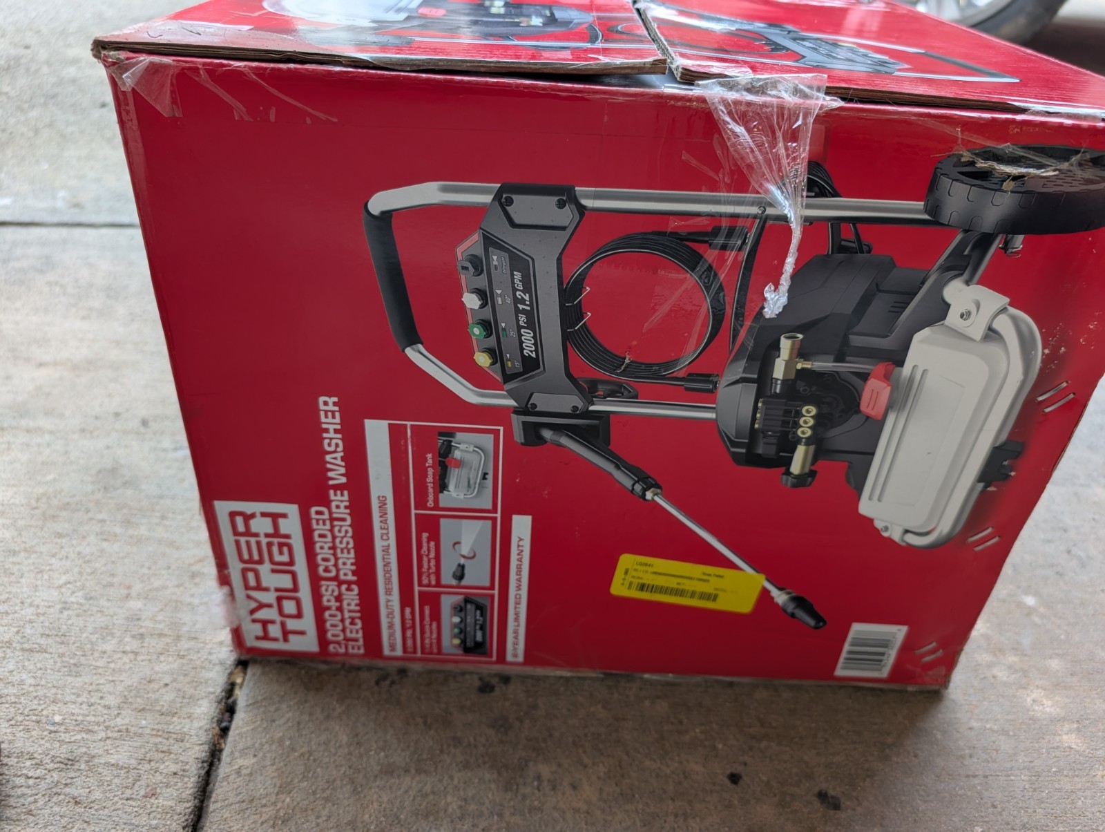 Hyper Tough Electric Pressure Washer, 2000 PSI, 1.2 GPM, 1800W Motor, Cold
