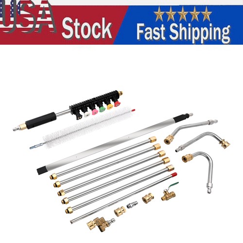 Pressure Washer Extension Wand Washer Lance+Spray Nozzle Tip Radiator Clean Wand