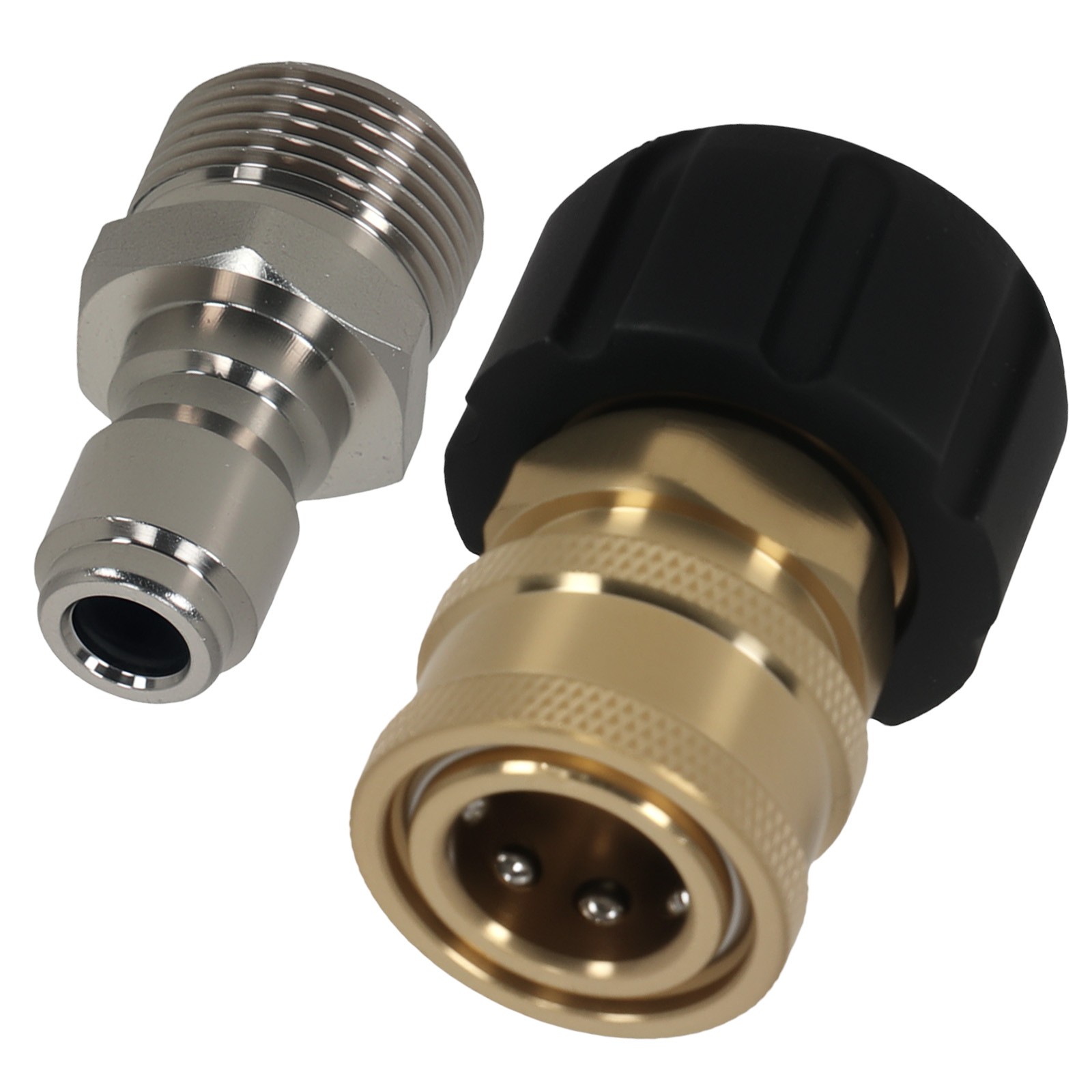 Pressure Washer Fitting Swivel M22-14mm to 3/8″ Quick Connect Brass 5000PSI 2Pcs