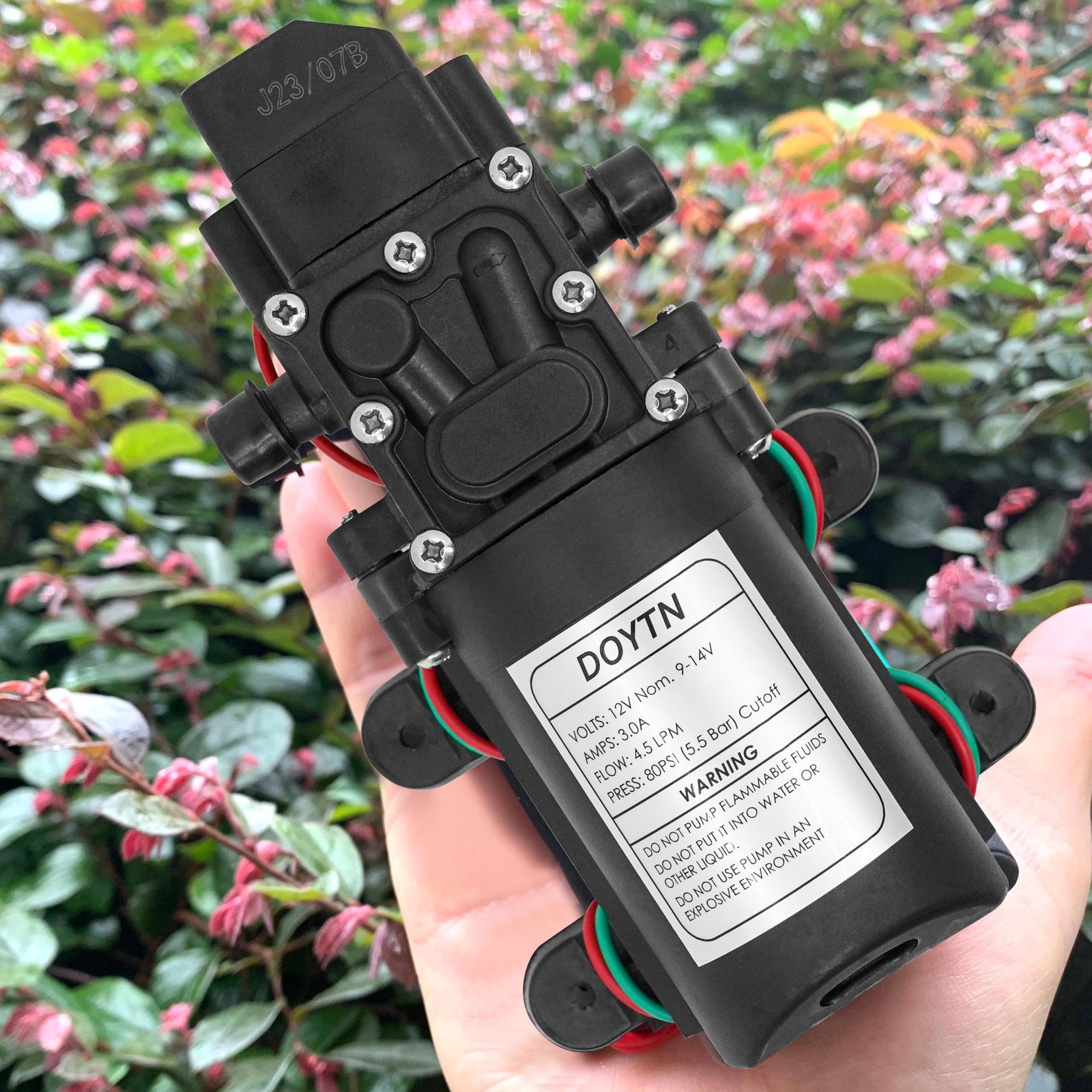 12V Diaphragm Water Pump – 1.2 GPM 80 PSI Self Priming Sprayer Pump with Pres…