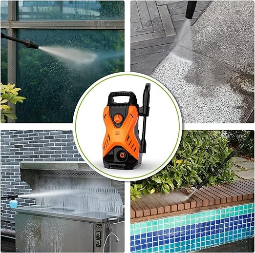 Paxcess Portable Lightweight Electric Power Washer Machine – BLACK/ORANGE