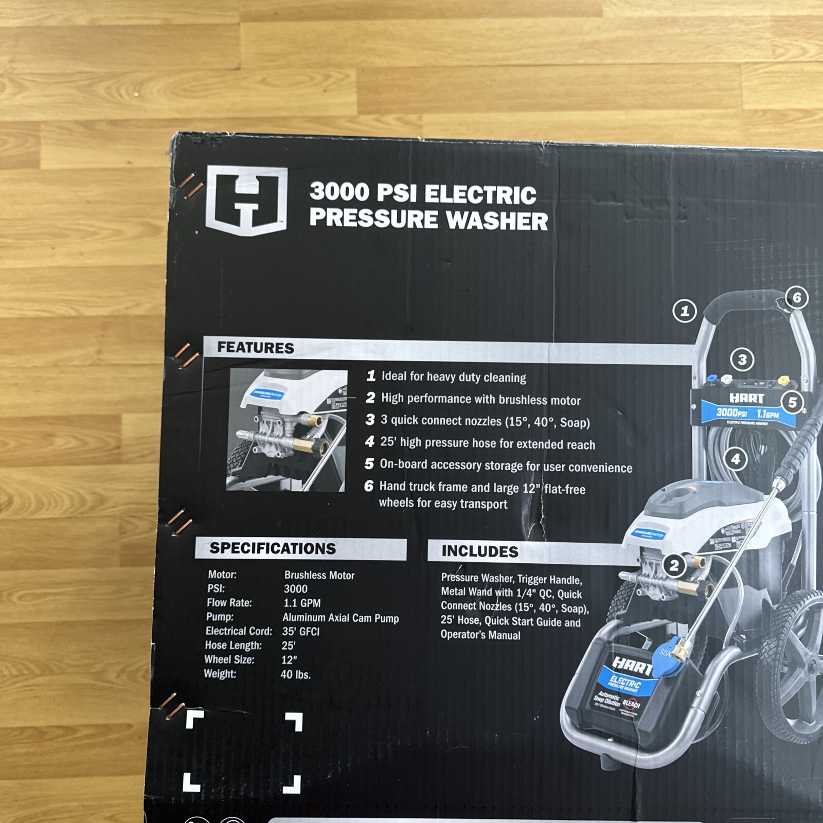 Hart HW143011VNM 3000PSI 1.1 GPM Cold Water Electric Pressure Washer (FVS027561)