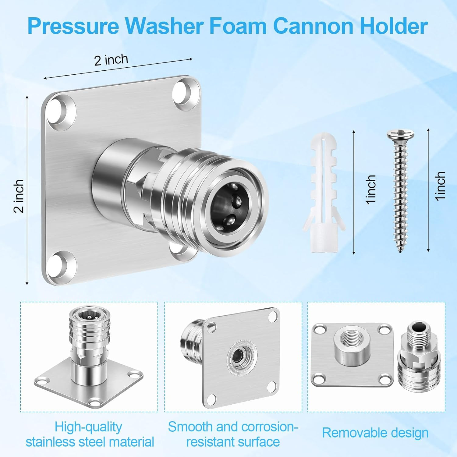 Tandefio 4 Pack 1/4″ Fast Connect Pressure Washer Foam Cannon Holder Nozzle Tip