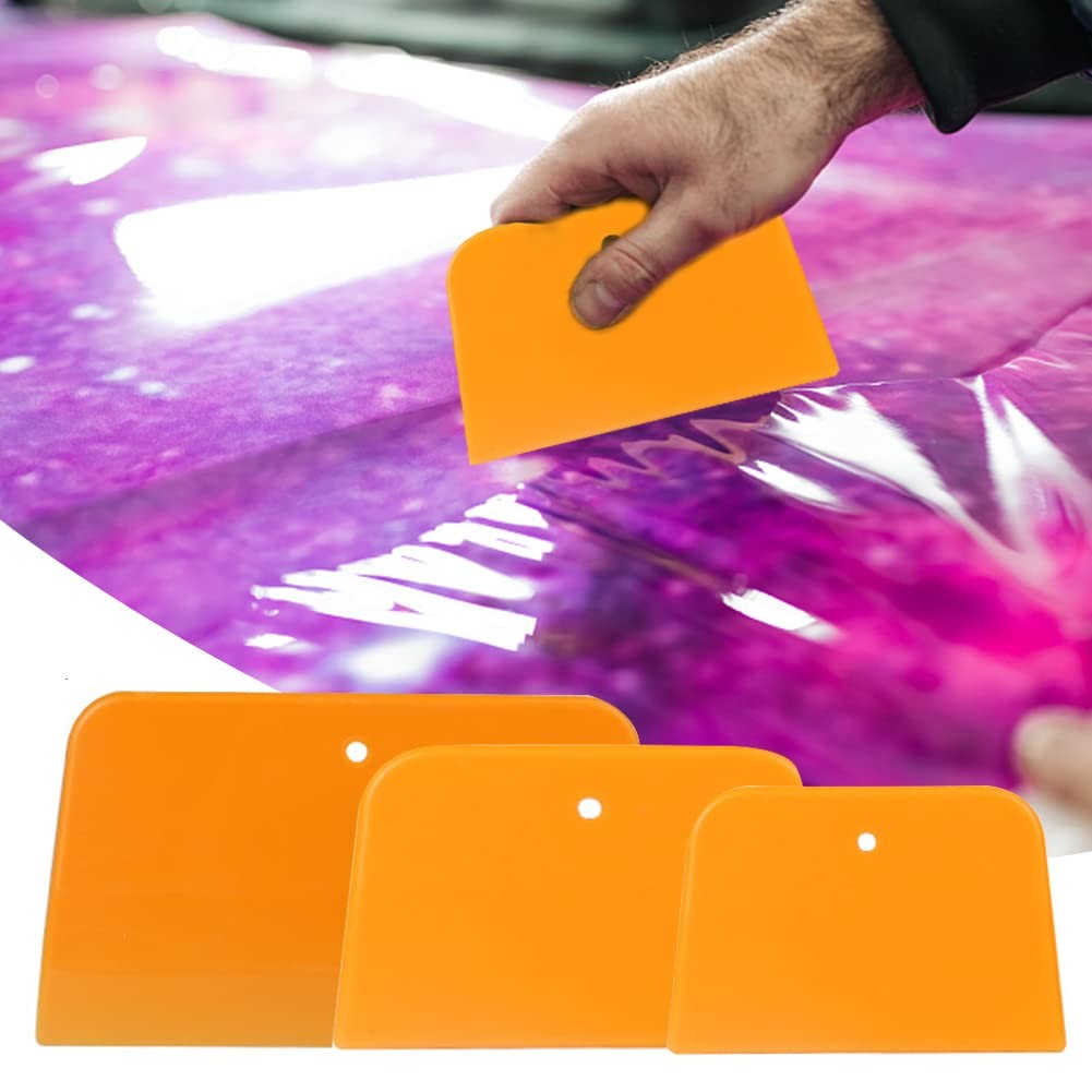 Frandilo 15pcs Body Filler Spreader, Hard Plastic 4/5/6 Inch Reusable orange