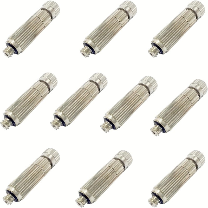10 Brass Misting Nozzles 0.4mm Ceramic Hole Anti Drip Durable for Garden Cooling