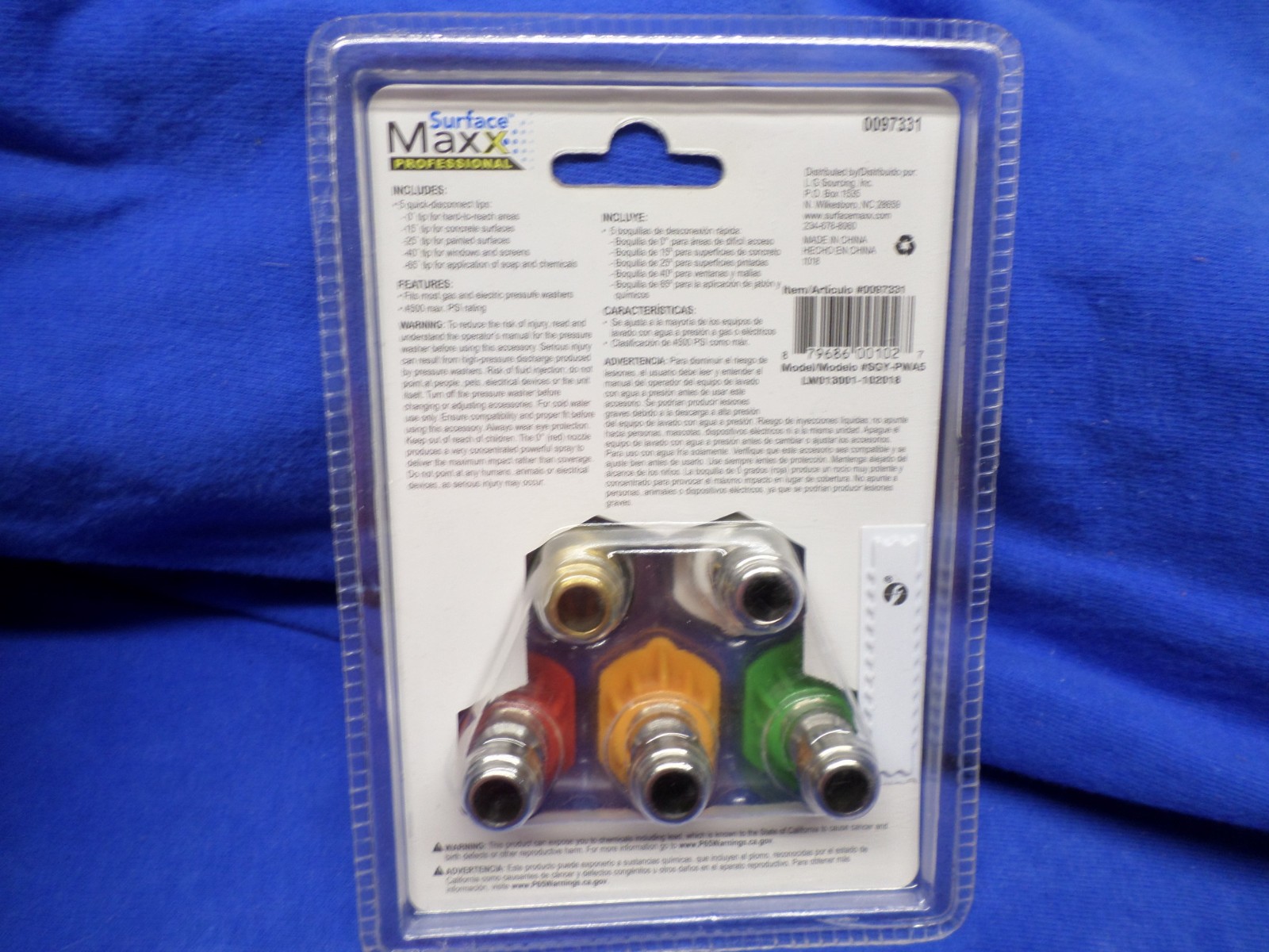 Surface Maxx Spray Tips for Gas or Electric Power Washer Max 4500 PSI 0097331