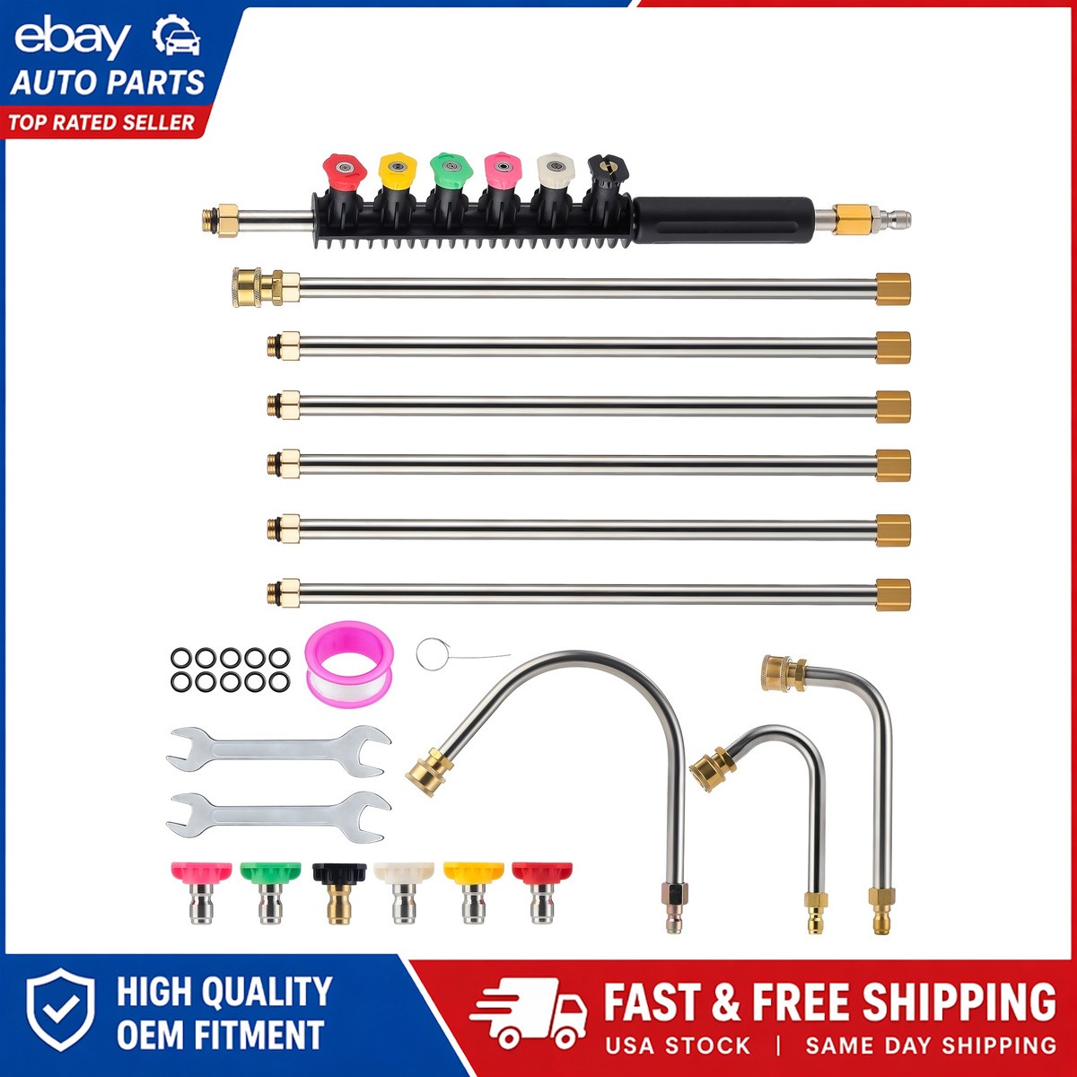 Pressure Washer Extension Wand 97 inch Stainless Steel Lance 4000 PSI
