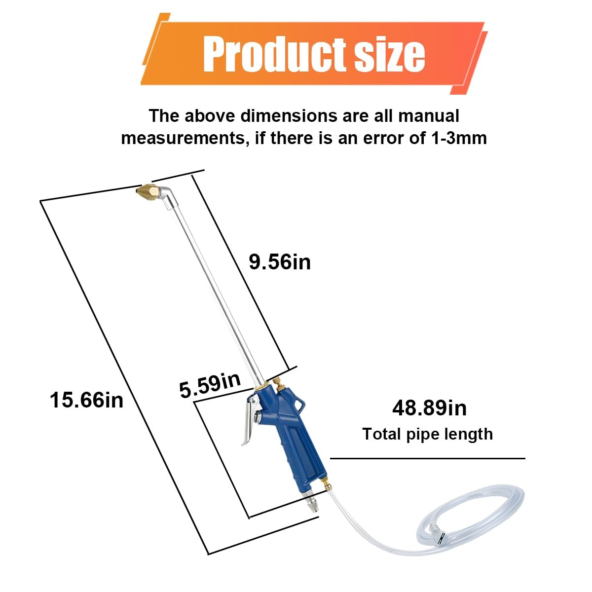 Air Engine Cleaning Spray Gun with 4Ft Hose- High Pressure Pneumatic Cleaning…