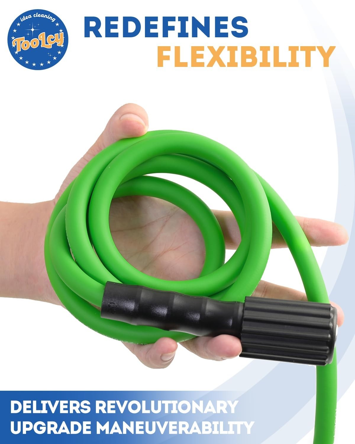 TOOLCY Super Flexible Pressure Washer Hose 3300 psi 100ft, 1/4″ M22 Kink Resist