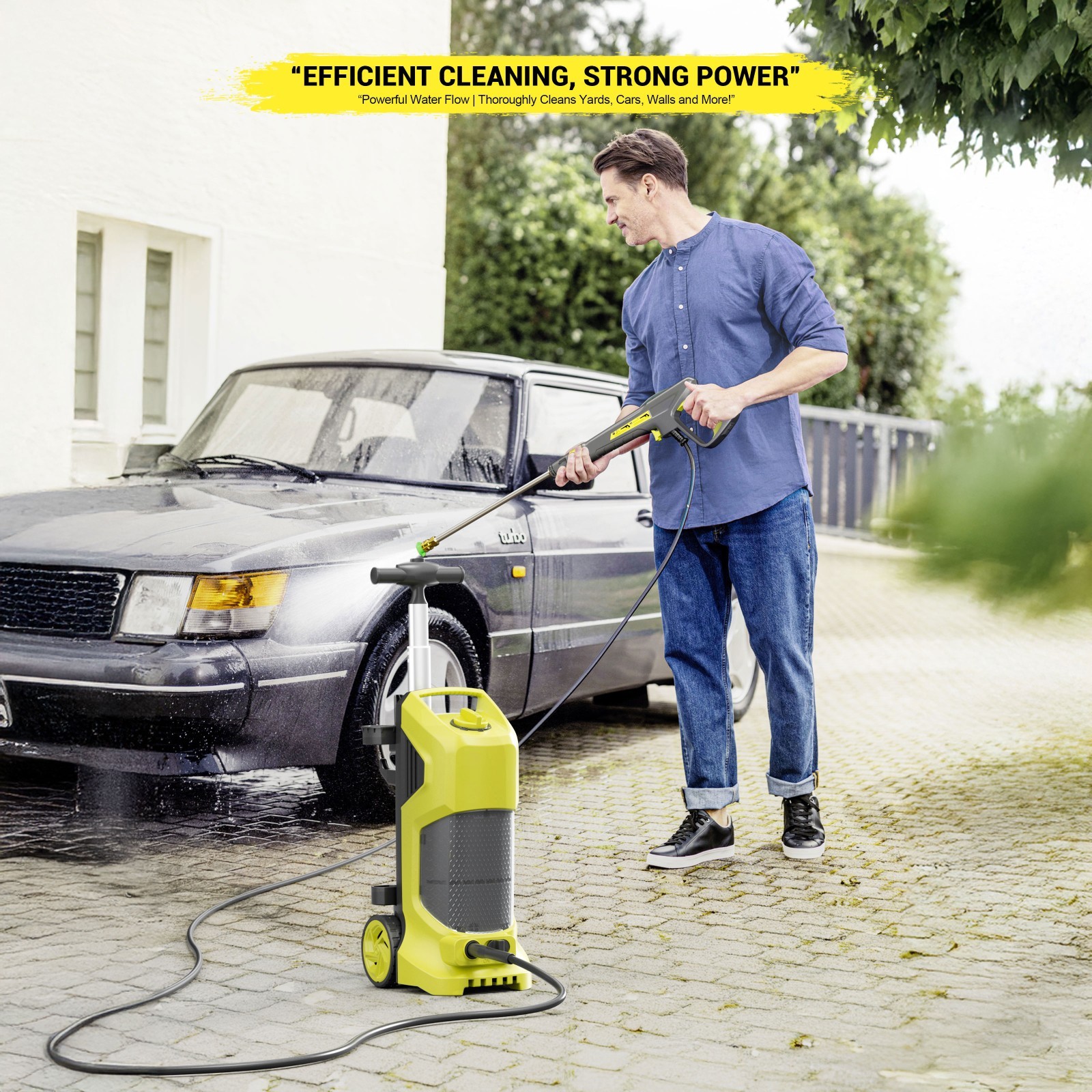 Pressure Washer 4200PSI 3.6GPM, Foam Cannon, Stainless Steel Lance, for Car