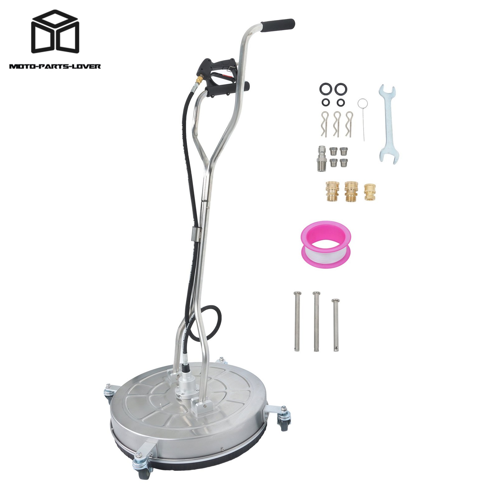 24 Inch Pressure Washer Surface Cleaner w/ Handles & Wheels Quick Connect