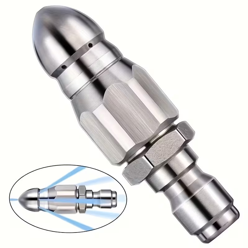 2Pcs Male Pressure Washer Drain Sewer Cleaning Pipe Jetter Rotating Nozzle 1/4”