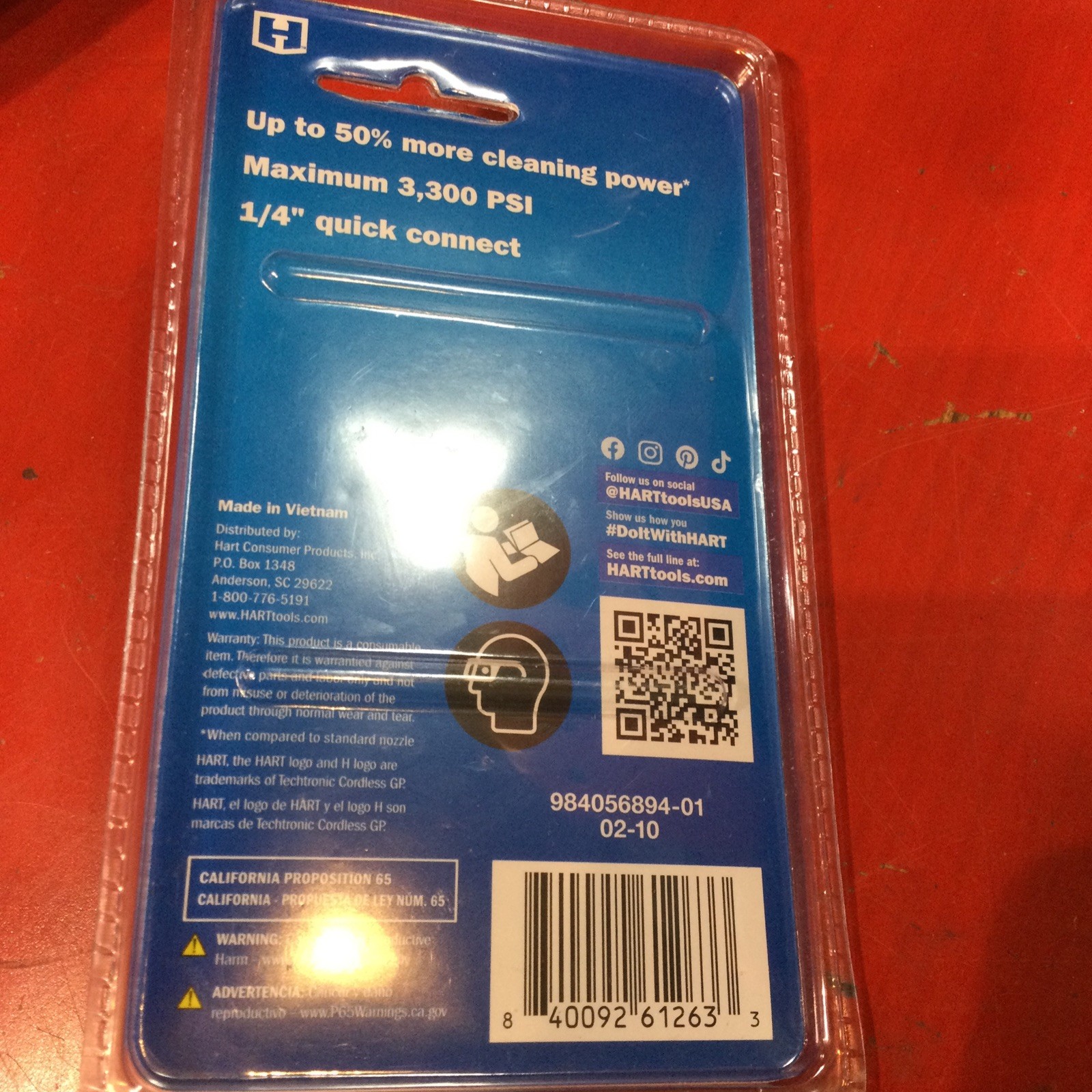 NEW Hart HW31TN01 Turbo Nozzle 3300 Max Psi for Pressure Wash