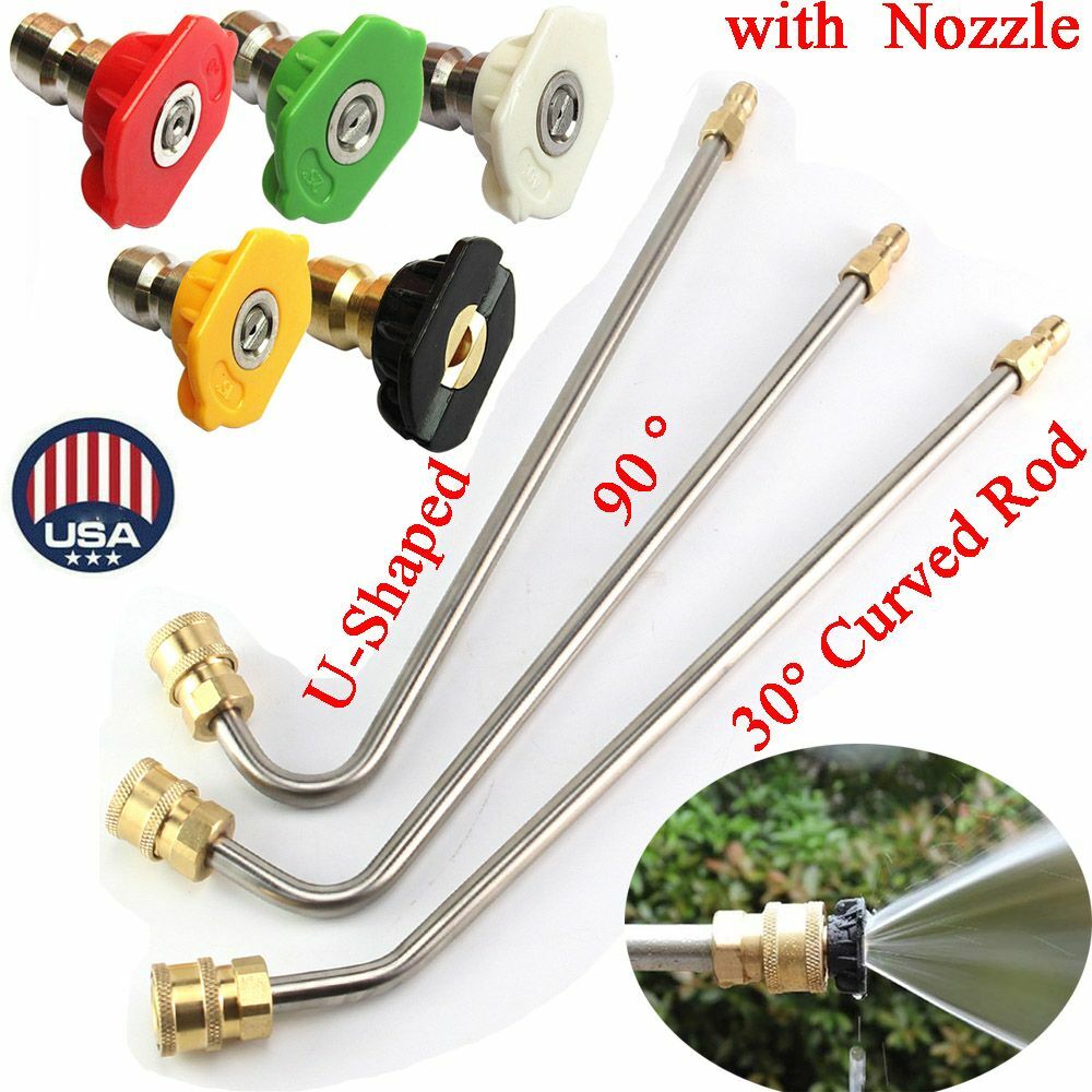 High Pressure Elbow Washer Lance Wand Gutter Cleaner 1/4 Quick-Connect W/ Nozzle