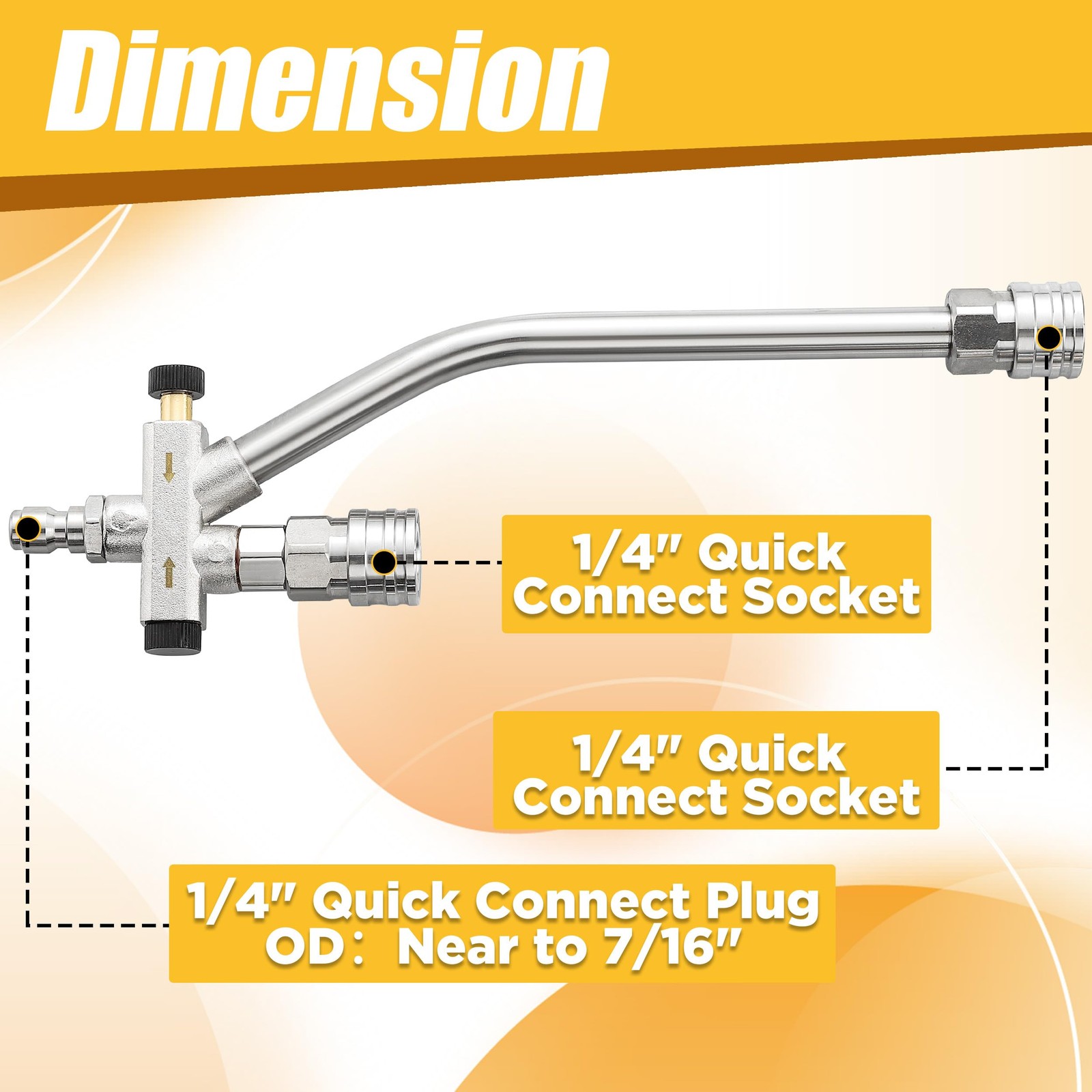 Foam Cannon Pressure Washer Dual Connector M22 1/4 Quick Connect 1,5L