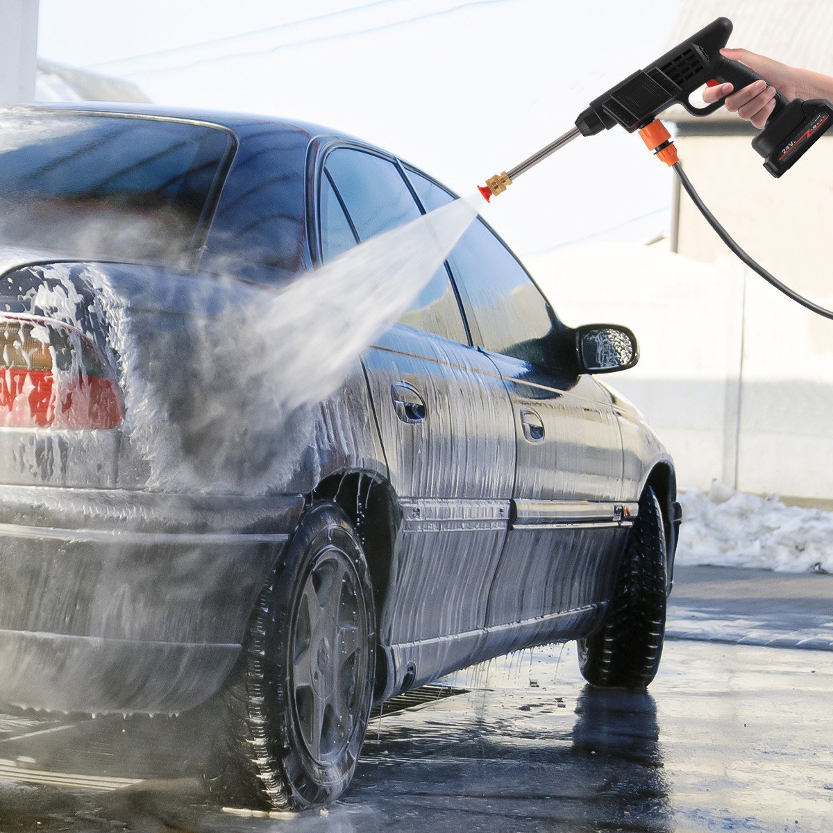 Cordless Pressure Washer Handheld Power Washer with 16.5ft Hose for Car Cleaning