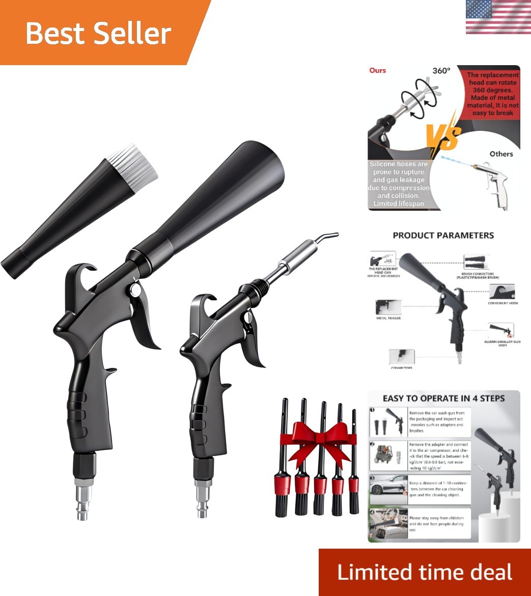 Tornado Detailing Car Cleaning Gun with Metal Nozzle | Interior Drying Air Gun |