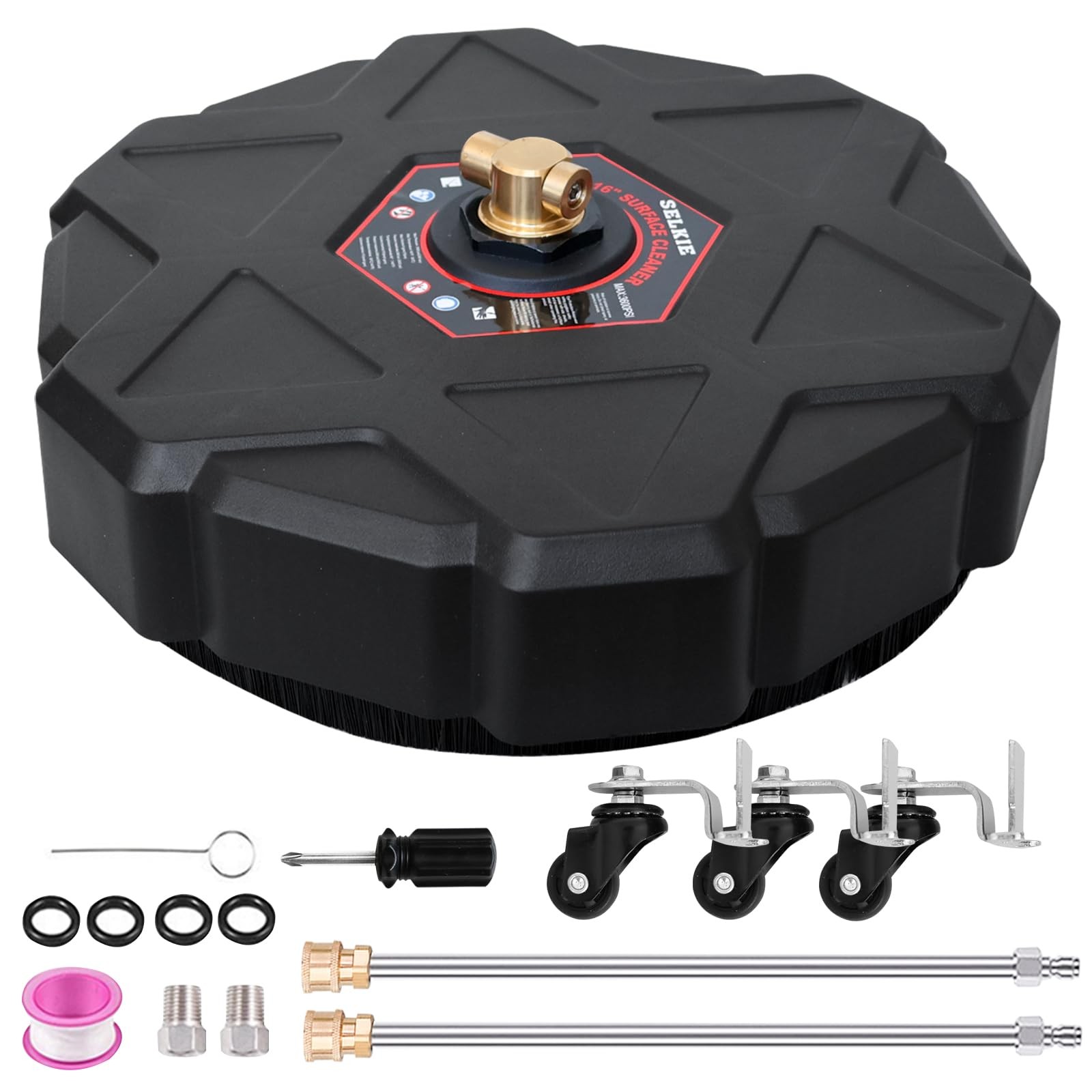 13″ Pressure Washer Surface Cleaner,Power Washer Driveway Attachment with 2 P…