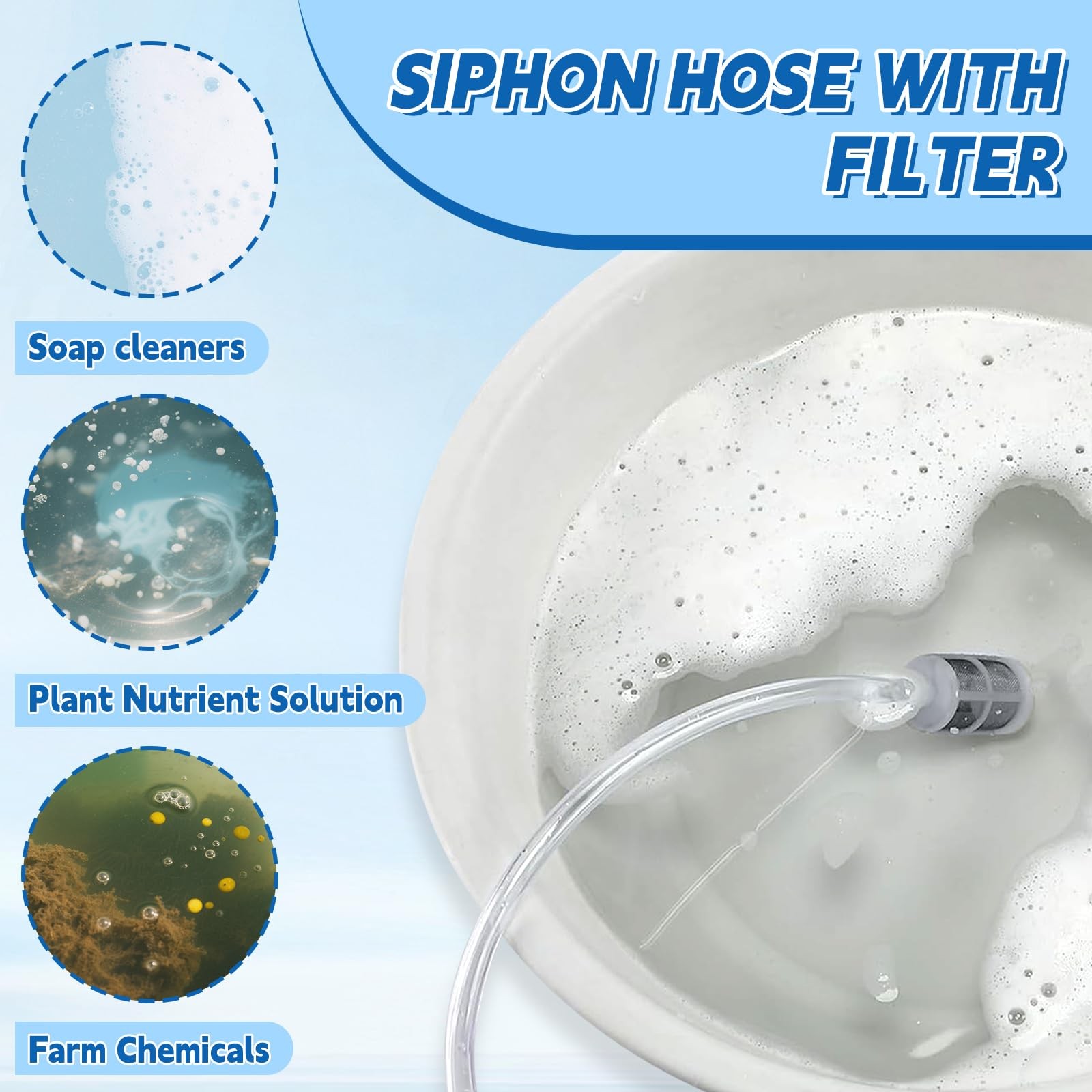 2 PCS 7102207 Soap Hose Filter 1/4 Inch ID Quick Connect Replacement