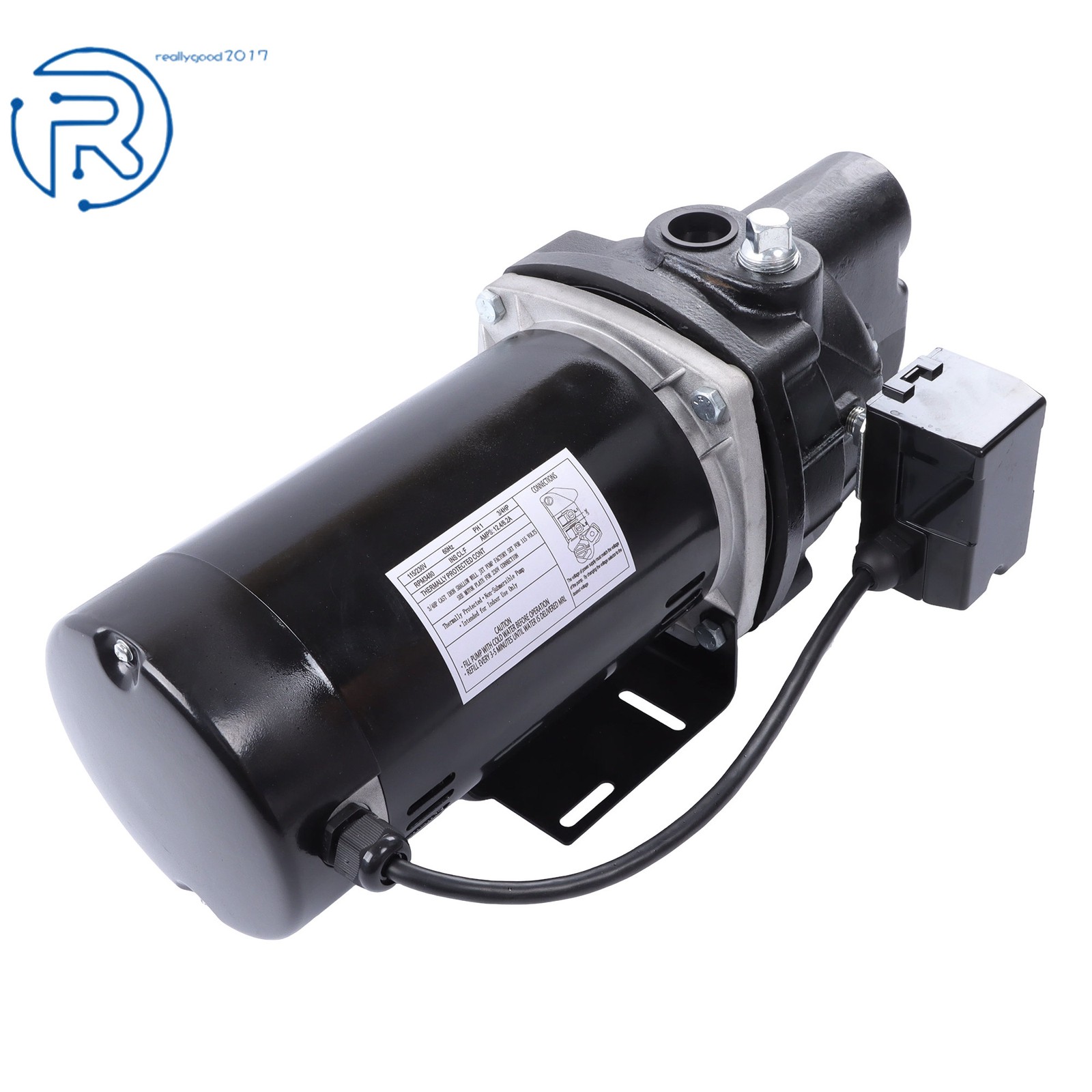 3/4 HP Heavy Duty SWS75 Shallow Well Jet Pump Up to 510 GPH 115/230V 3480RPM