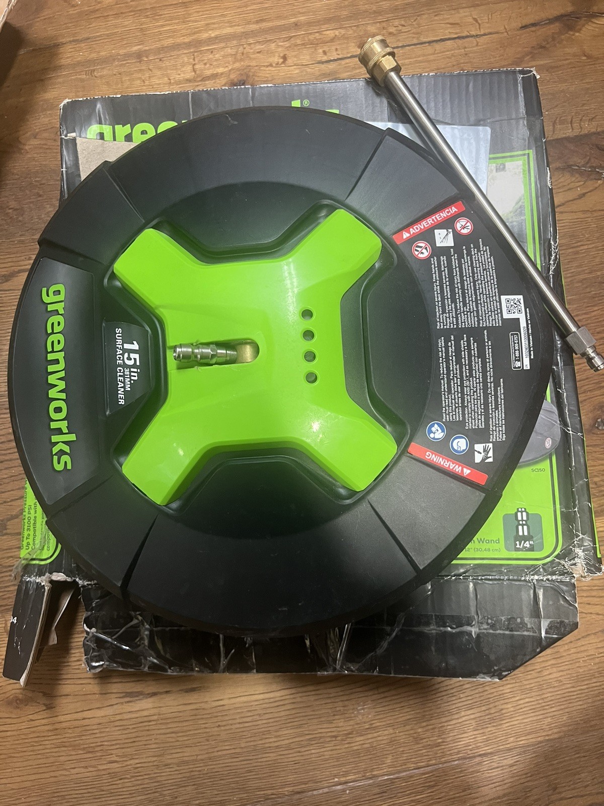Greenworks 15 inch Rotating Surface Cleaner 3100 Psi + 12 inch Wand Extension