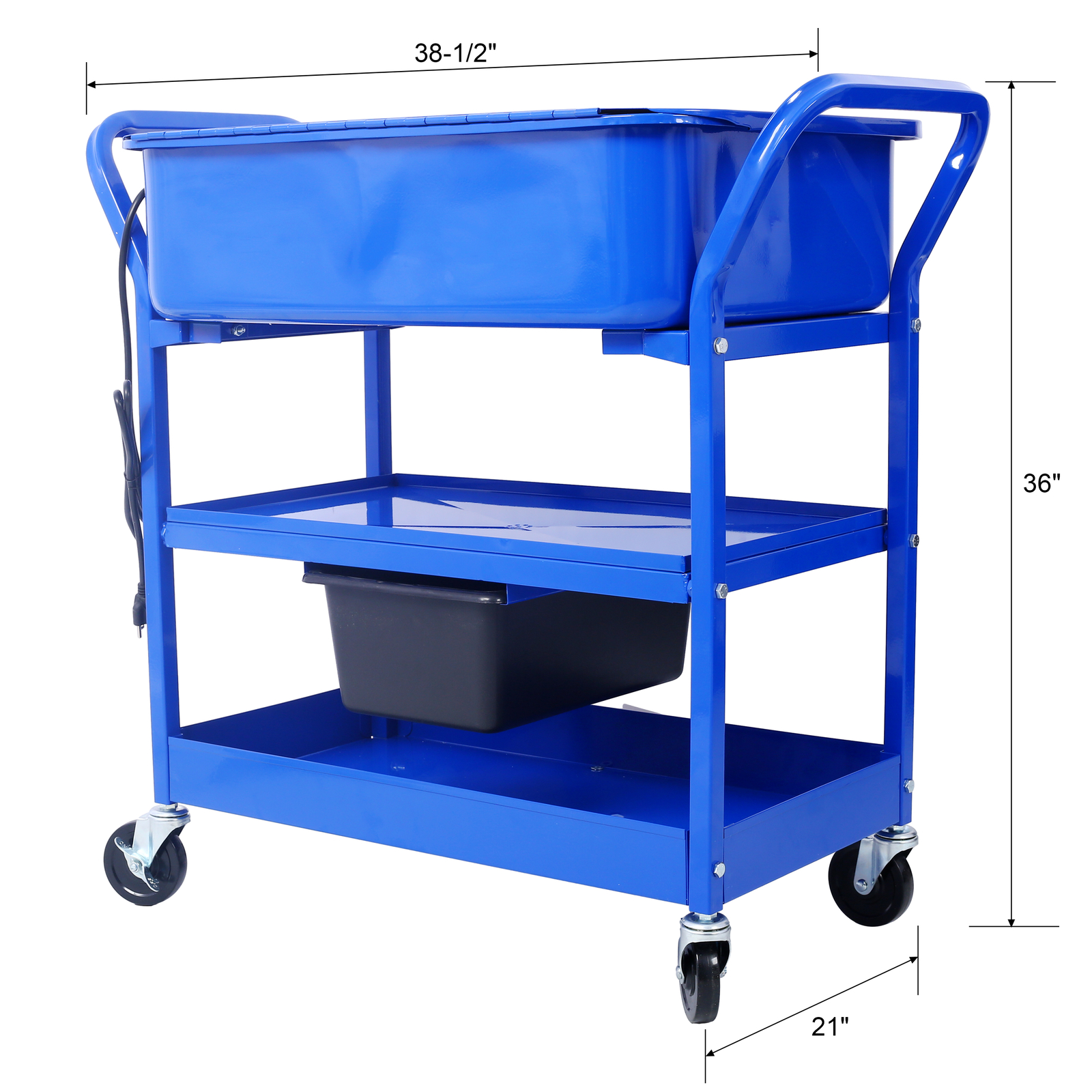 Mobile Parts Washer 20 Gallon Portable Cleaner for Use w/ Water Based Cleaning