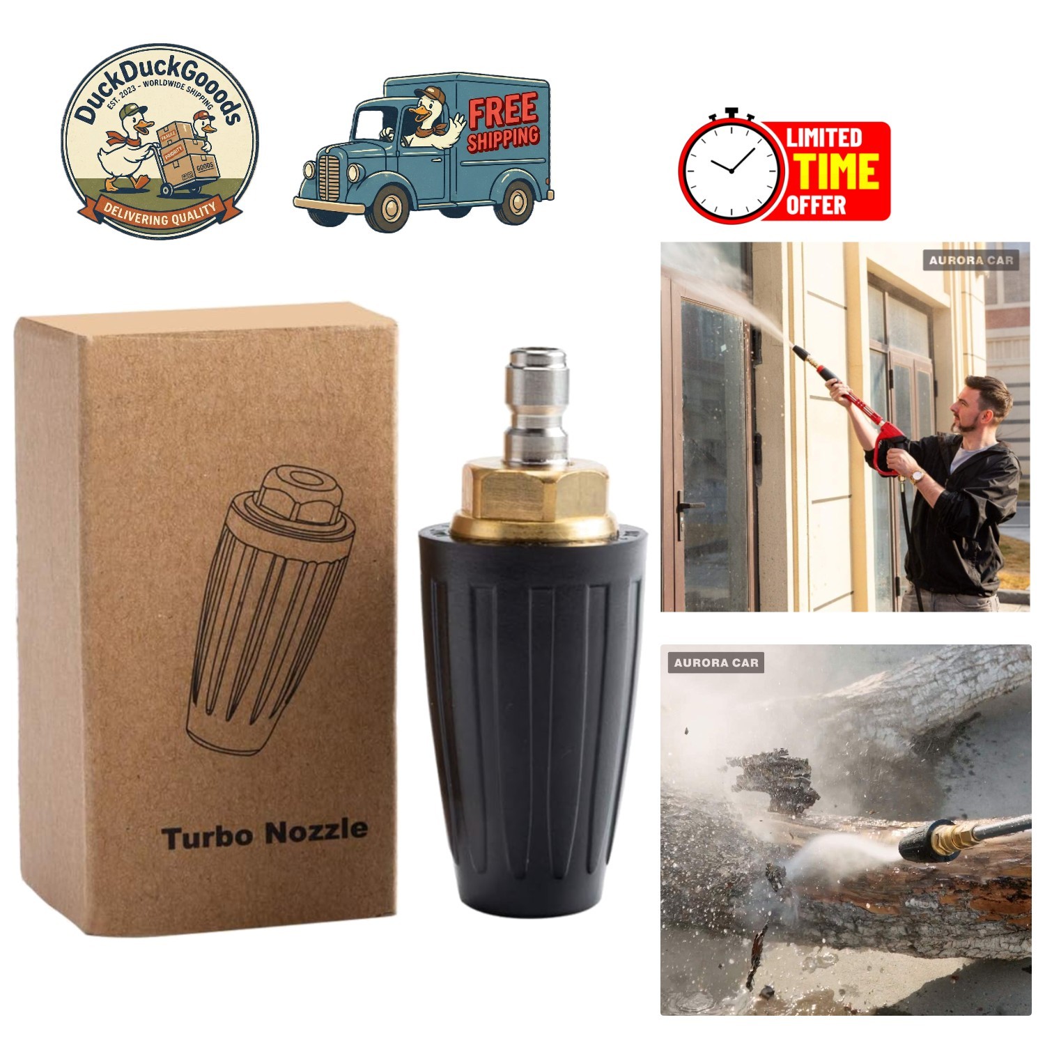 Powerful 4000 PSI Turbo Nozzle with 1/4” Quick Connect for Superior Cleaning