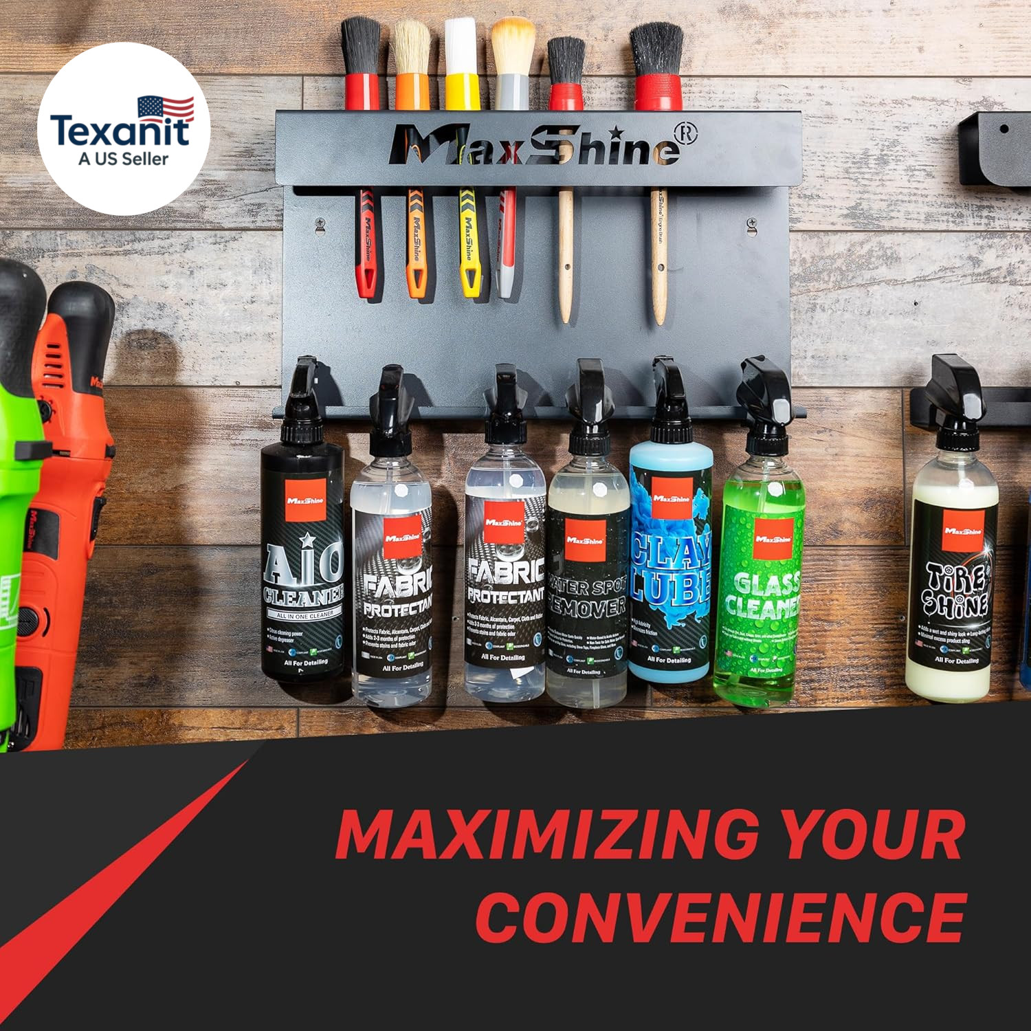 Universal Detailing Brush & Spray Bottle Holder – Car Garage & Mobile Detailing