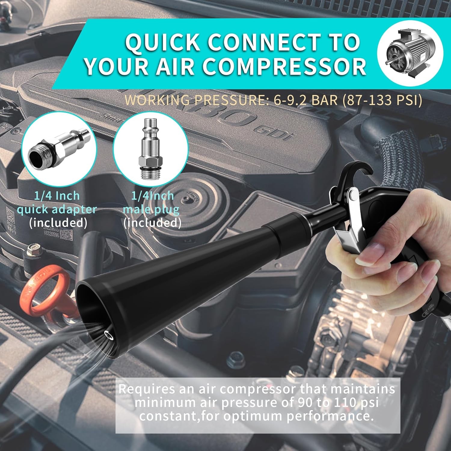 Car Dry Cleaning Gun,High Pressure Air Blow Gun,Fast Interior Dryer Car…