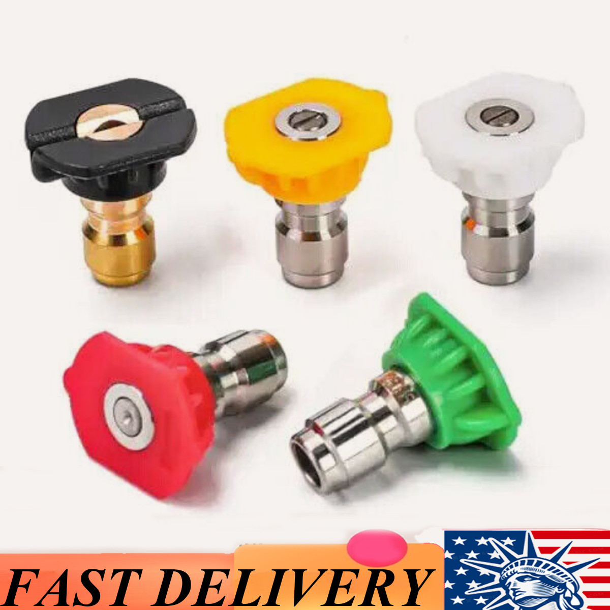 5X Pressure Washer Spray Nozzle Set Quick Connect 1/4″ High Power Tips us