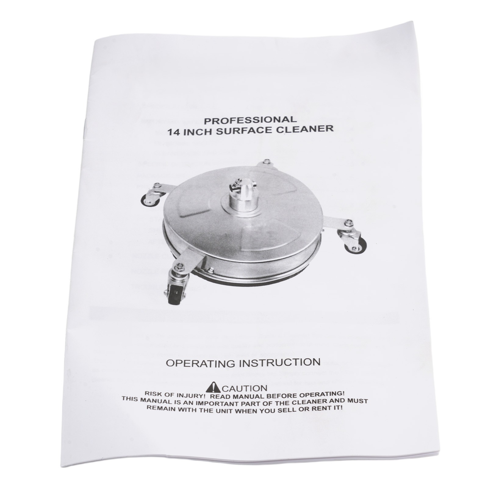 14″ Surface Cleaner Attachment for Pressure Washer 4200PSI w/ Extension Wand