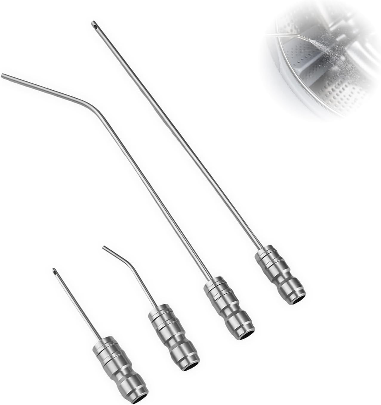 Pressure Washer Needle Nozzle Kit,4 Pack Stainless Steel Flush Wand Tips, 1/4 In