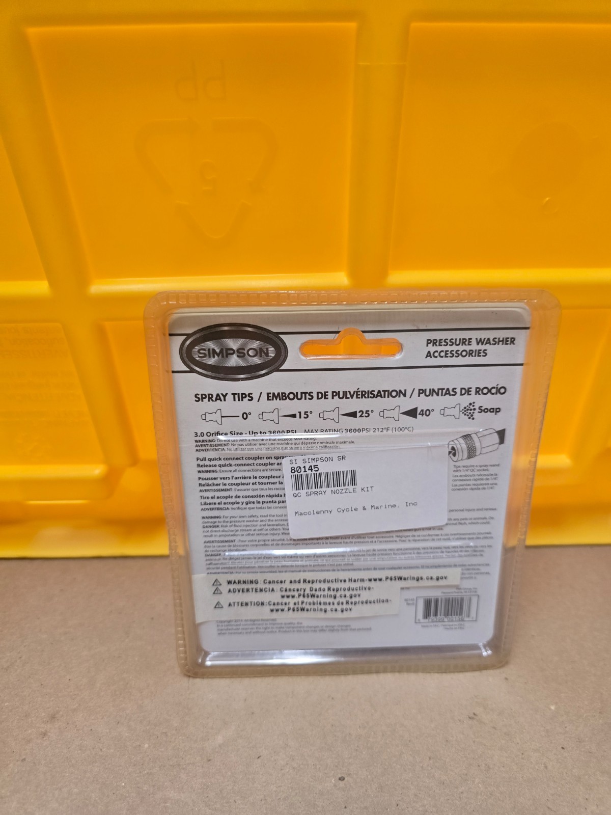5 Simpson 80145 Spray Pressure Washer Tips Tip 3600 PSI