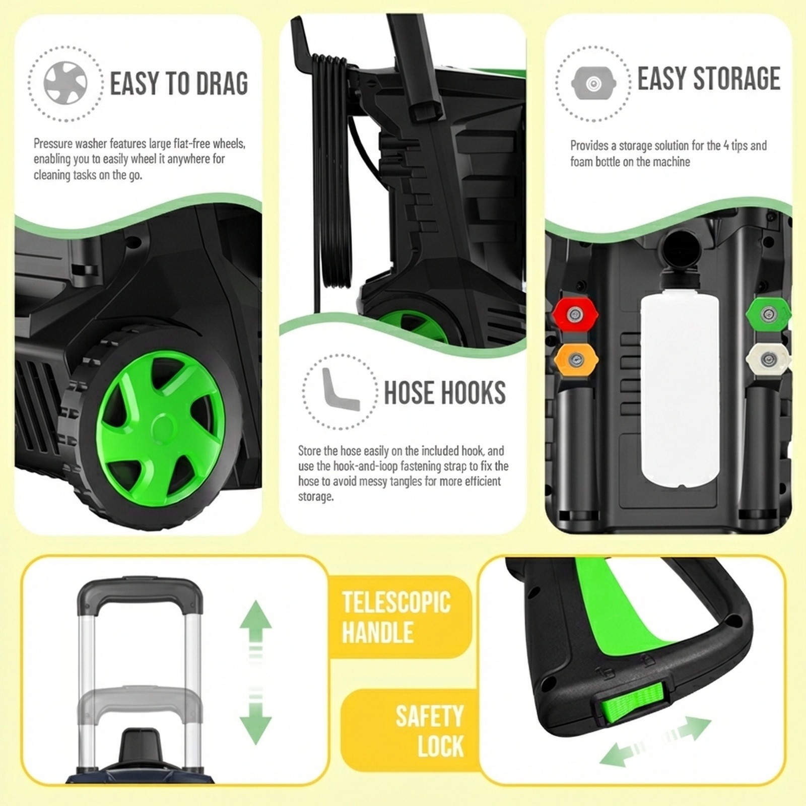 Electric Pressure Washer 4200PSI 2.5GPM Water High Power Jet Wash Patio Car