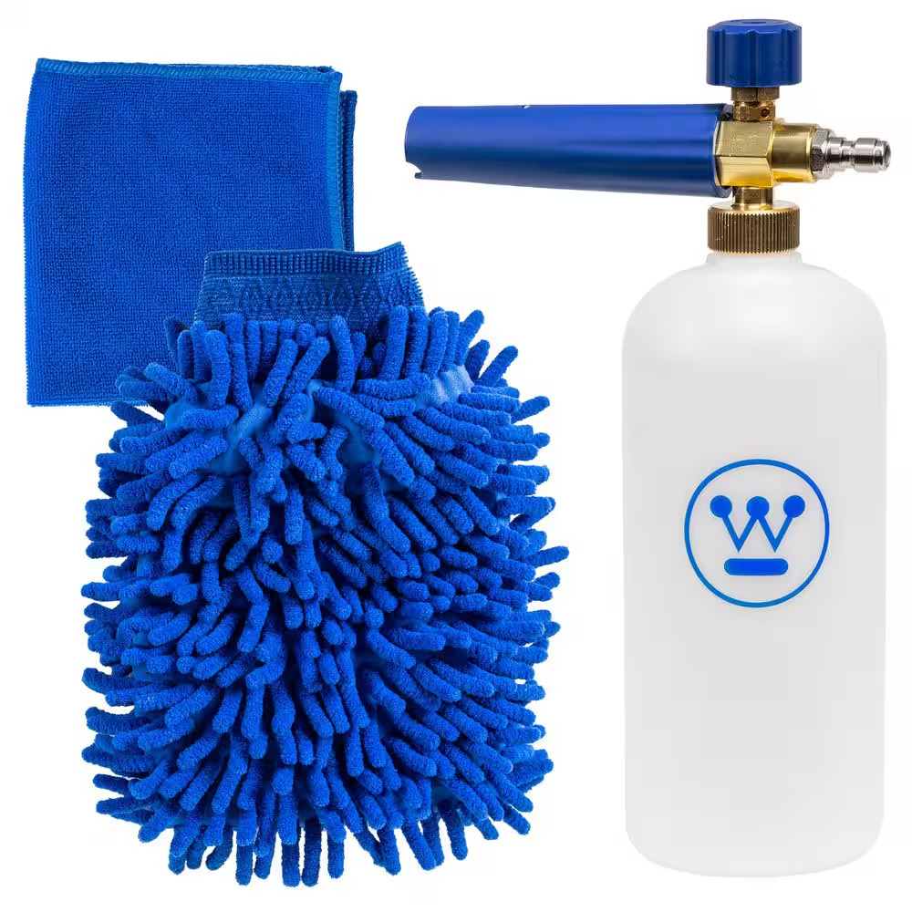 Auto Pressure Washer Accessory Kit, Auto Foam Cannon with Microfiber Wash Mitt a