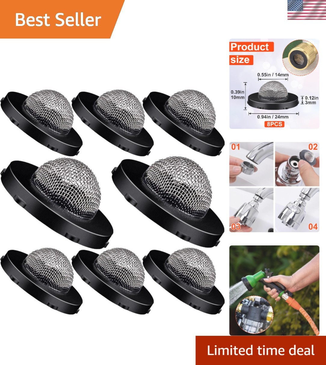 Stainless Steel Hose Washers – 8 Pack, Fits Garden Hoses & Filters Sand Appeal
