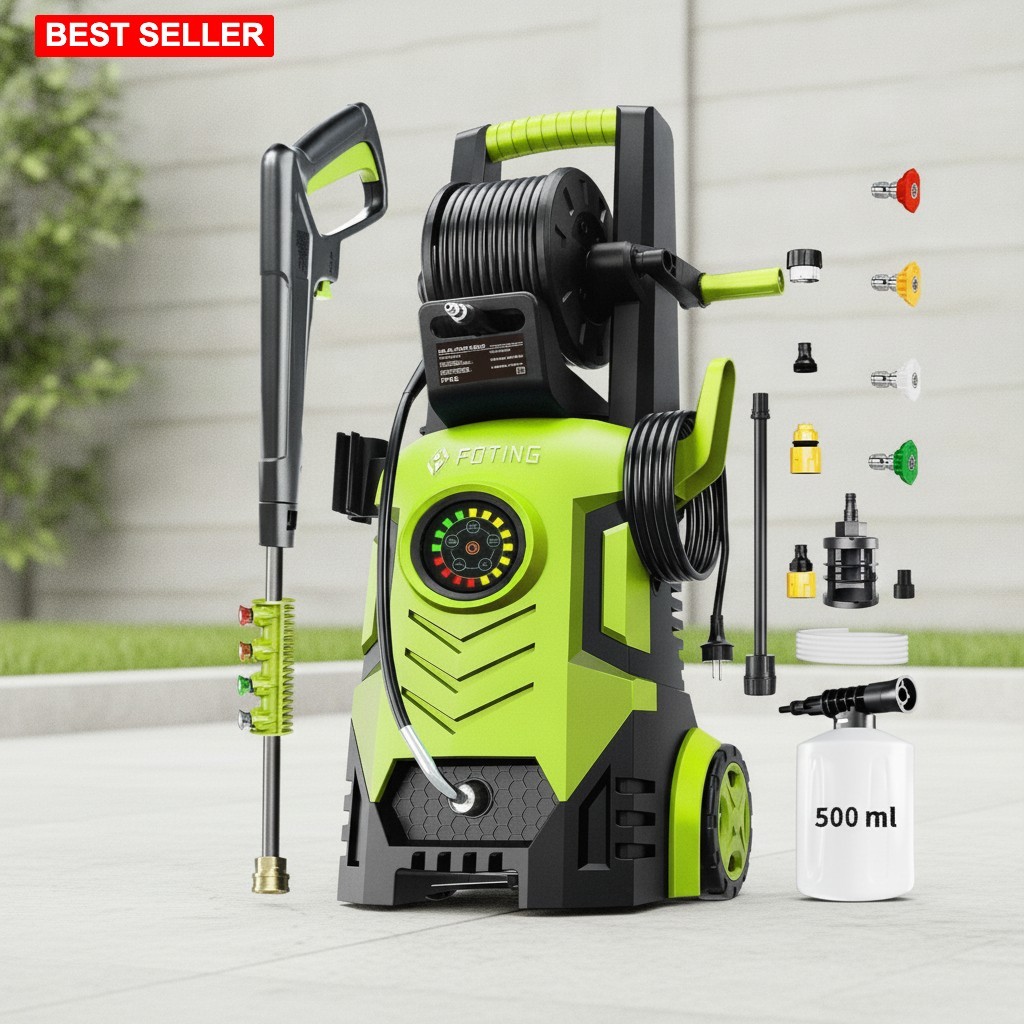 Pressure Washer 5000PSI 8 Level Adjustable Touch Screen Nozzles Foam Cannon