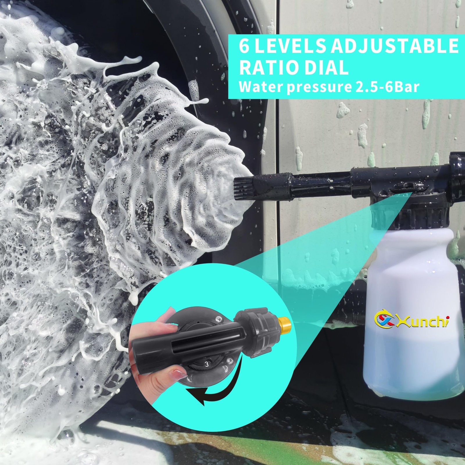 Foam Gun Car Wash Gun, Foam Blaster Equips 3/4″ Universal Garden and Quick Co…