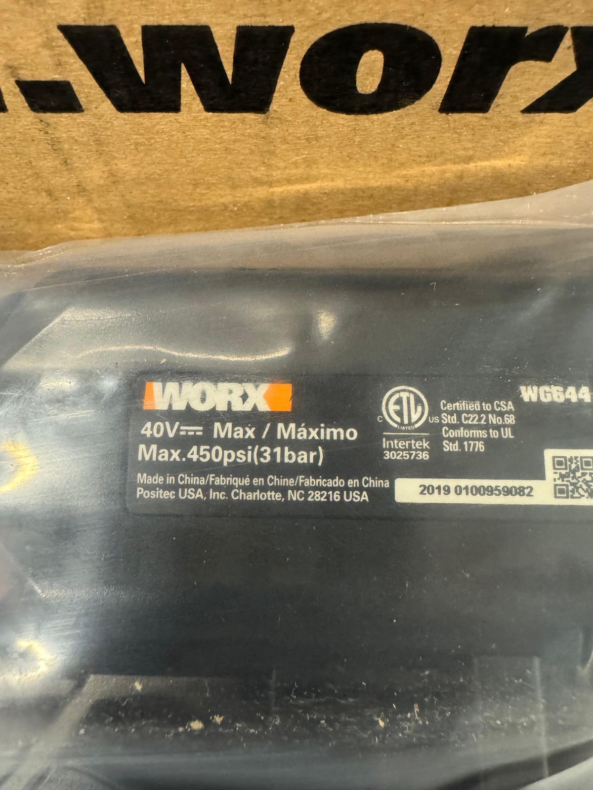 Worx WG644 40V Power Share Hydroshot Cordless Portable Power Cleaner 450 PSI