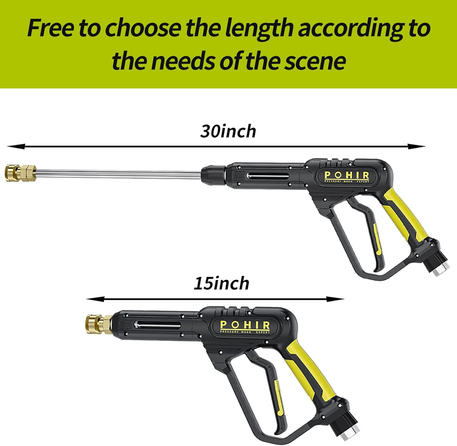 Pressure Washer Gun and Hose, 3600 PSI, 3/8″ Quick Connect | M22 15Mm/14Mm Fitti