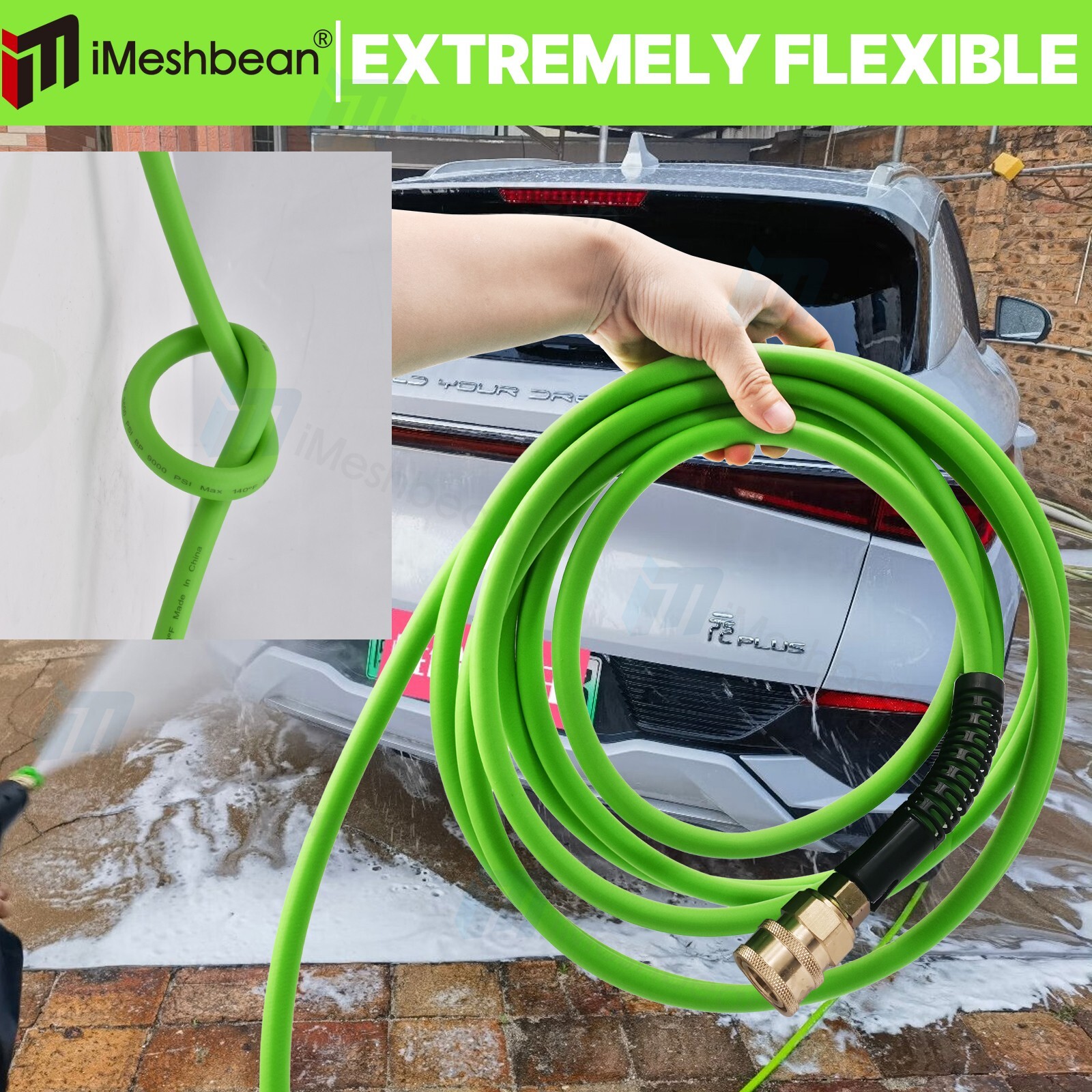 15.8″ Hot Cold Pressure Washer Surface Cleaner Attachment 3600 PSI Rating+2 Wand