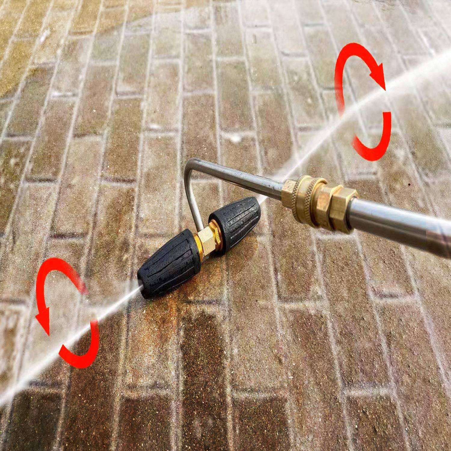 Gutter Cleaner Attachment for Pressure Washer, with 2 Rotary Turbo Nozzle, 1/…