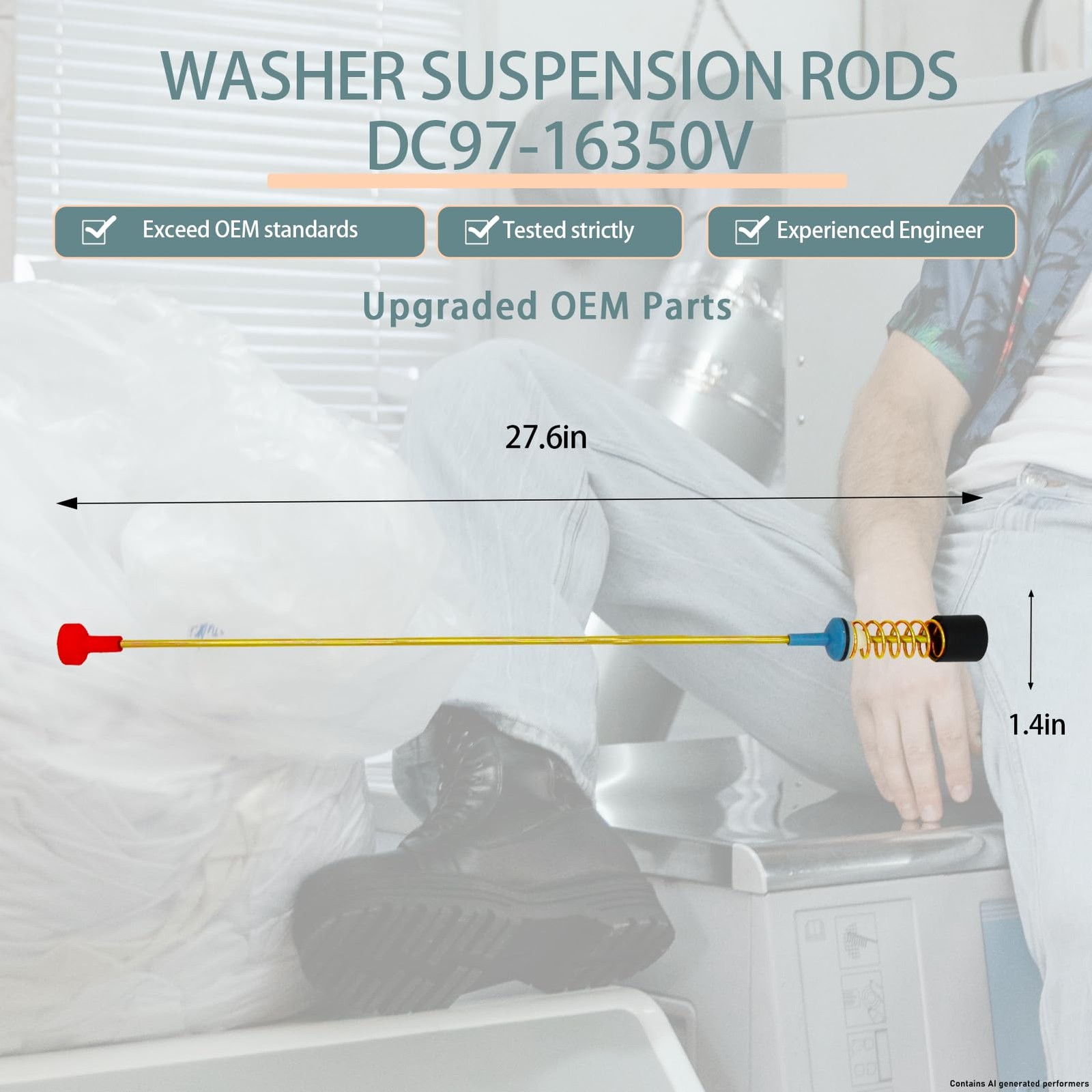 Washer Suspension Rod 27.6in For Samsung Top Loaders Heavy Duty Shock Absorber