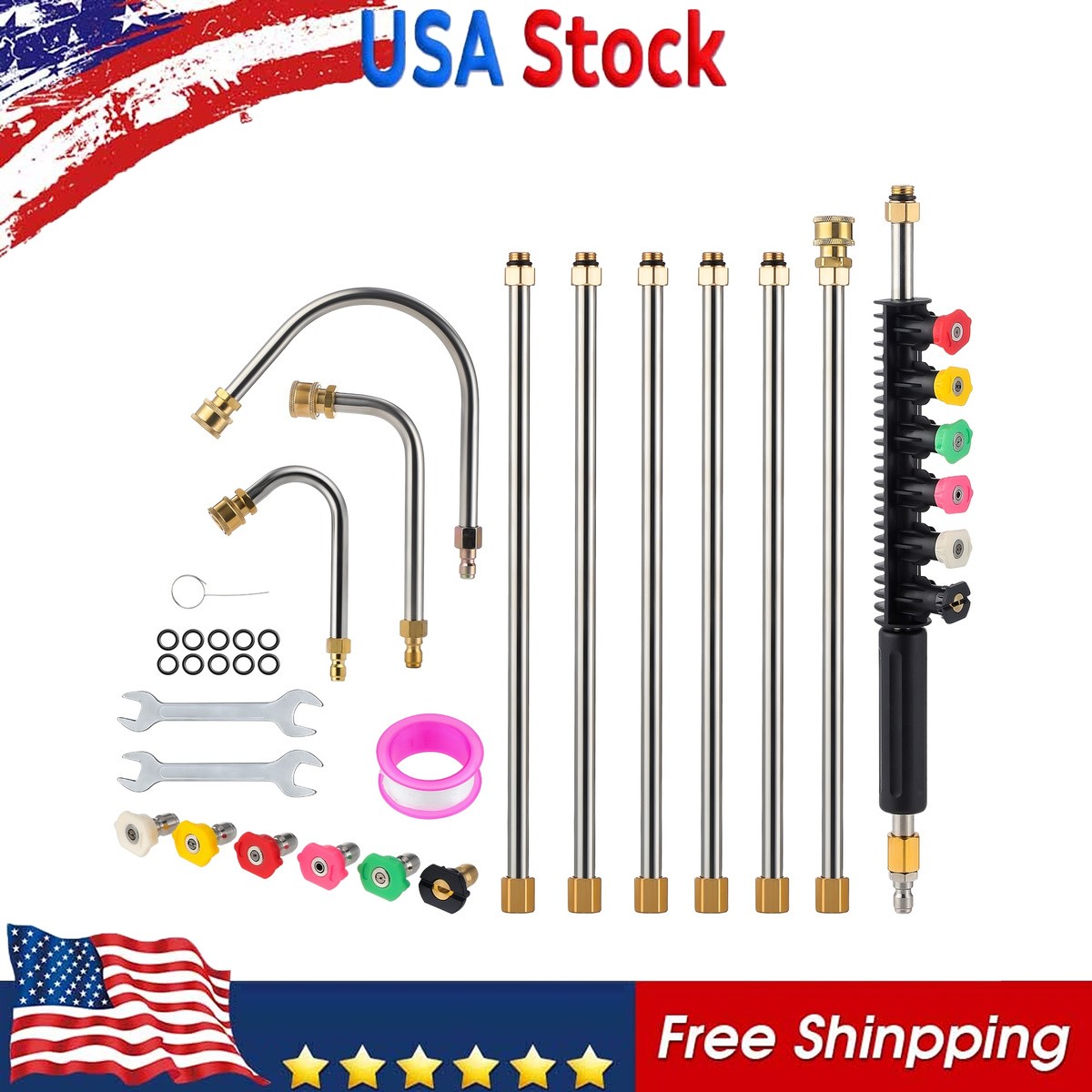 High Pressure Washer Roof Cleaner Gutter Cleaning Tool with Wrench 4000 psi