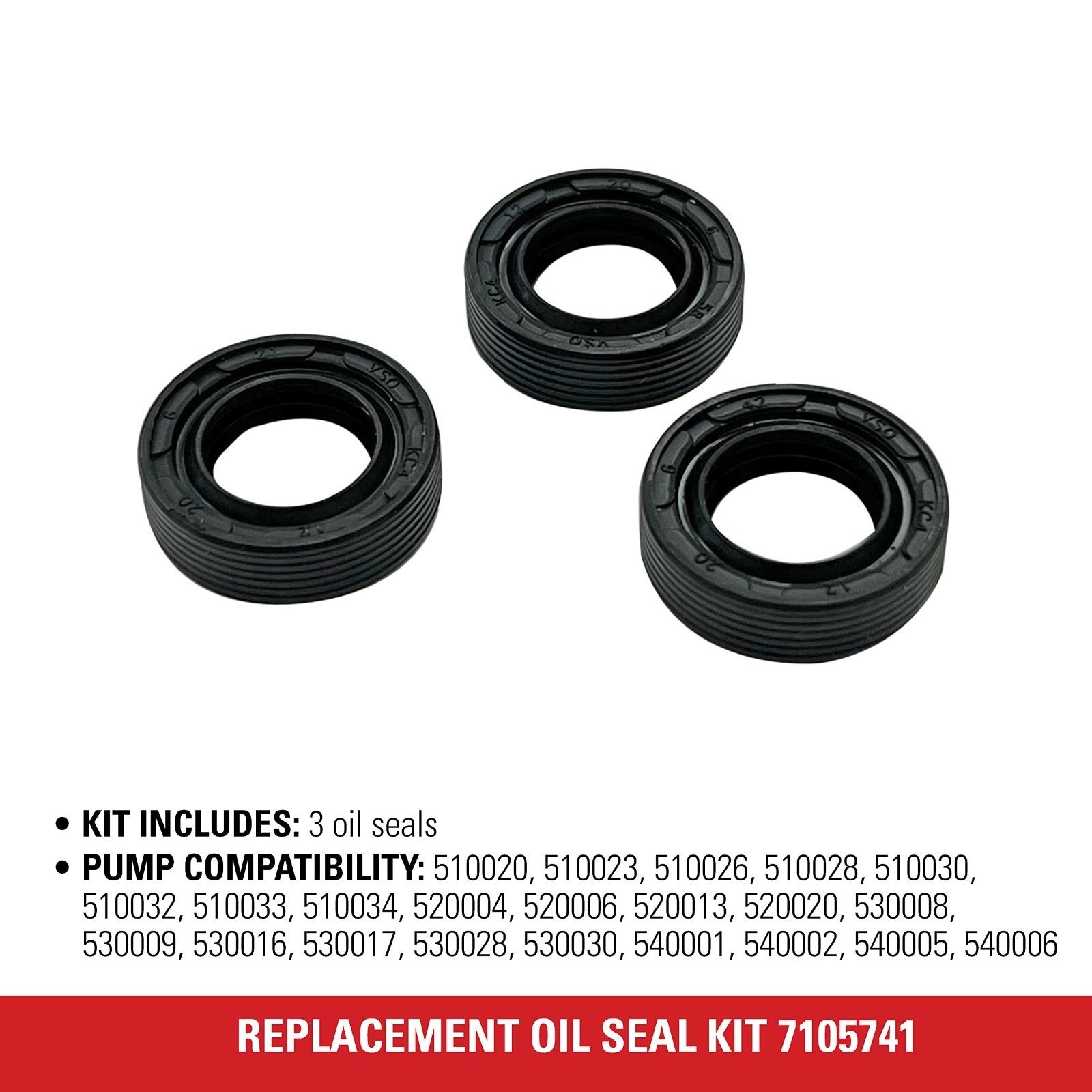 Cleaning 7105741 Replacement Oil Seal Kit for Pressure Washer Pumps, Black