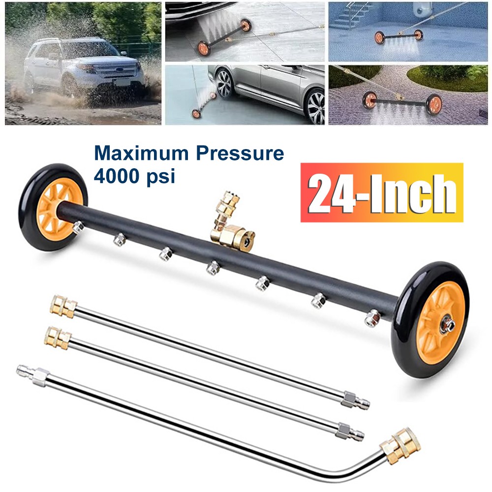 Pressure Power Washer Undercarriage Under Car Cleaner 24″ 4000 PSI Water Broom