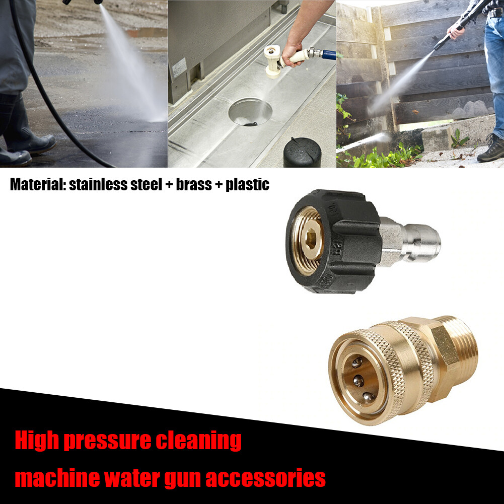 Quick Connect 2Pcs/Set Pressure Washer Adapter M22-14 mm Swivel to 3/8 inch