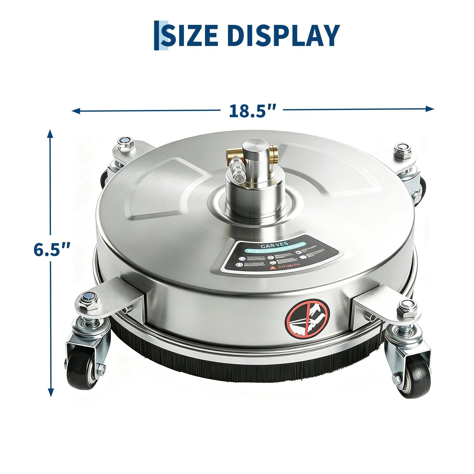 18 IN Pressure Washer Surface Cleaner w/Wheels – Stainless Steel Surface Cleaner