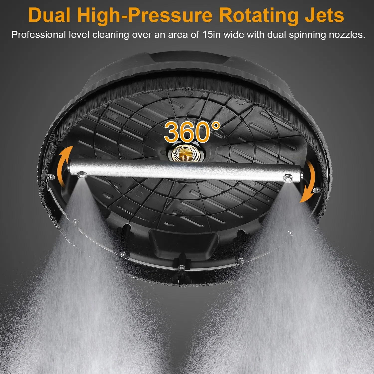 15in Power Washer Surface Cleaner High Pressure Flat Surface Cleaner 4000PSI Dis