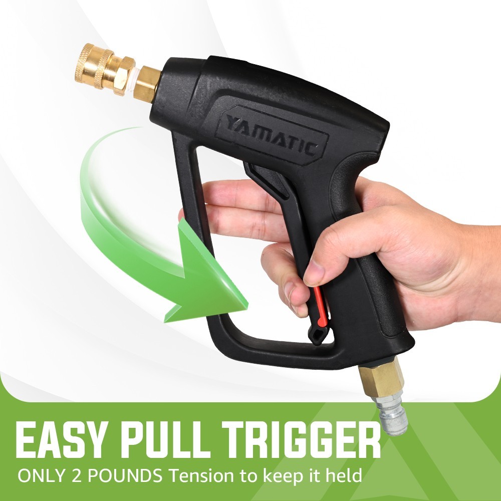 YAMATIC 4000 PSI Pressure Washer Gun and Rubber Power Washer Hose Kit, 50/100 FT